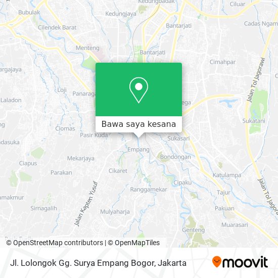 Peta Jl. Lolongok Gg. Surya Empang Bogor