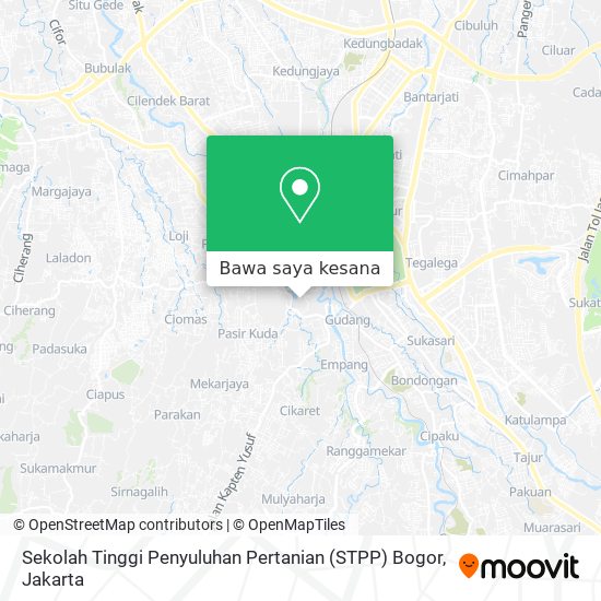 Peta Sekolah Tinggi Penyuluhan Pertanian (STPP)  Bogor