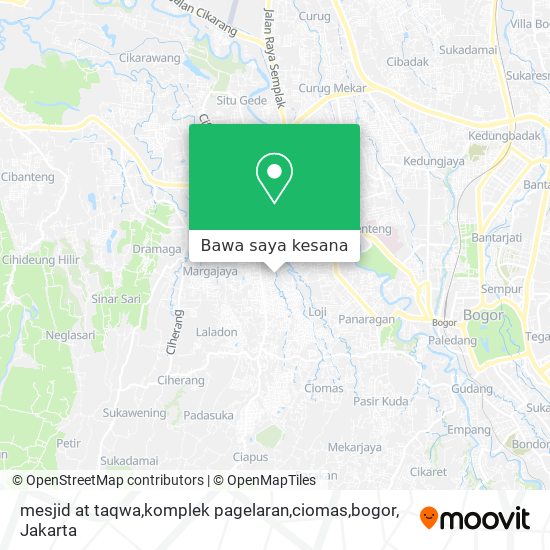 Peta mesjid at taqwa,komplek pagelaran,ciomas,bogor
