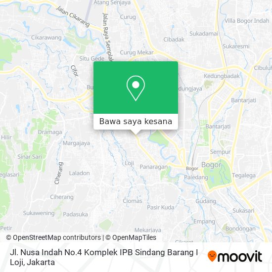 Peta Jl. Nusa Indah No.4 Komplek IPB Sindang Barang I Loji