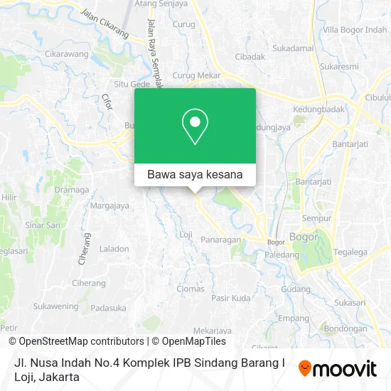 Peta Jl. Nusa Indah No.4 Komplek IPB Sindang Barang I Loji