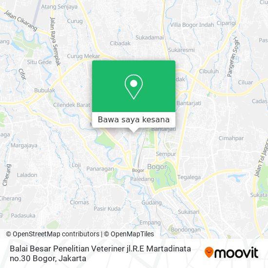 Peta Balai Besar Penelitian Veteriner jl.R.E Martadinata no.30 Bogor