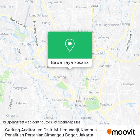 Peta Gedung Auditorium Dr. Ir. M. Ismunadji, Kampus Penelitian Pertanian Cimanggu-Bogor