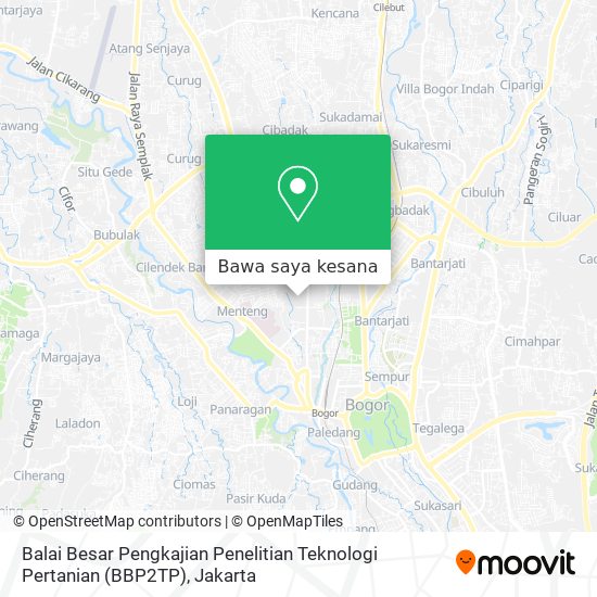 Peta Balai Besar Pengkajian Penelitian Teknologi Pertanian (BBP2TP)