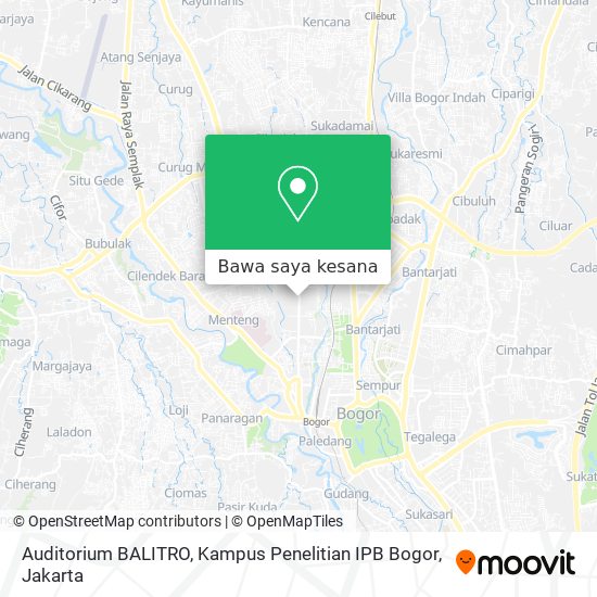 Peta Auditorium BALITRO, Kampus Penelitian IPB Bogor