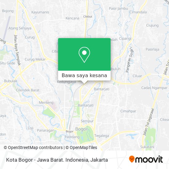 Peta Kota Bogor - Jawa Barat. Indonesia
