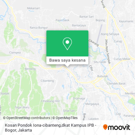 Peta Kosan Pondok Iona-cibanteng,dkat Kampus IPB - Bogor
