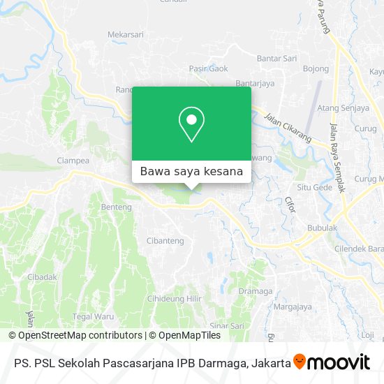 Peta PS. PSL Sekolah Pascasarjana IPB Darmaga