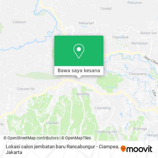 Peta Lokasi calon jembatan baru Rancabungur - Ciampea