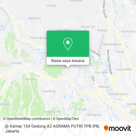 Peta @ Kamar 154 Gedung A2 ASRAMA PUTRI TPB IPB