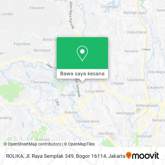 Peta ROLIKA, Jl. Raya Semplak 349, Bogor 16114