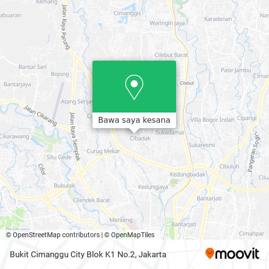 Peta Bukit Cimanggu City Blok K1 No.2