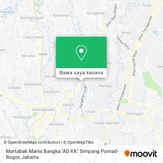 Peta Martabak Manis Bangka "AD KK" Simpang Pomad-Bogor