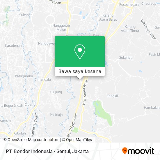 Peta PT. Bondor Indonesia - Sentul