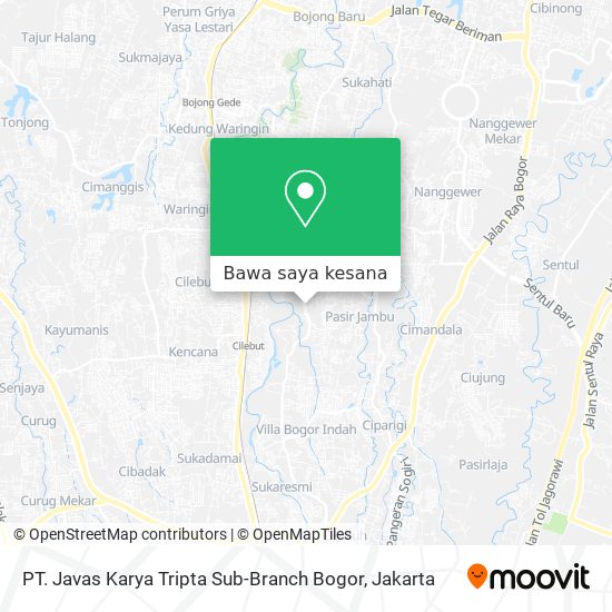 Peta PT. Javas Karya Tripta Sub-Branch Bogor