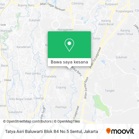 Peta Tatya Asri Baluwarti Blok B4 No.5 Sentul