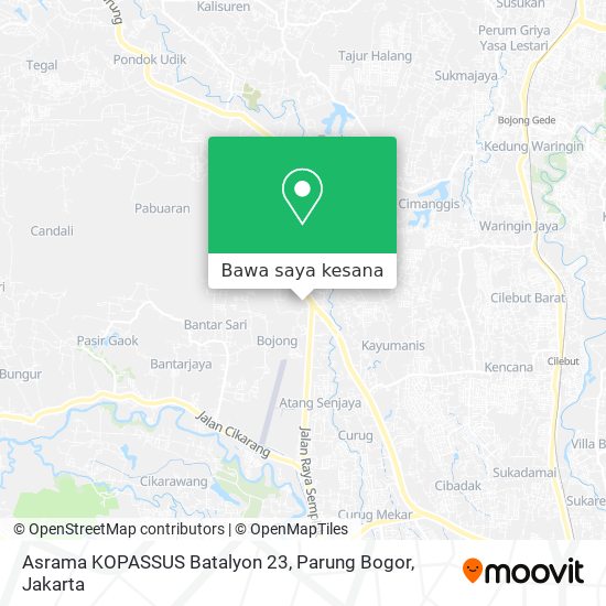 Peta Asrama KOPASSUS Batalyon 23, Parung Bogor