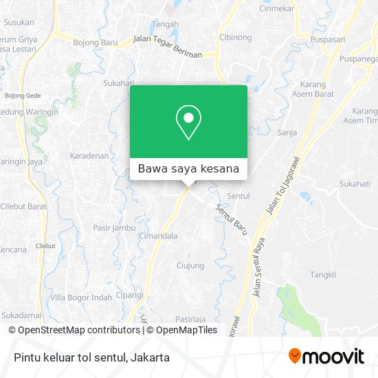 Peta Pintu keluar tol sentul