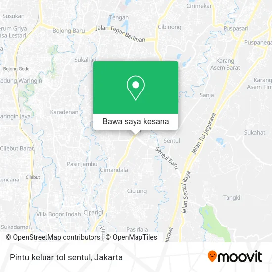 Peta Pintu keluar tol sentul