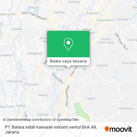 Peta PT.  Batara indah kawasan industri sentul blok A8