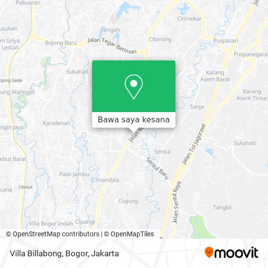 Peta Villa Billabong, Bogor