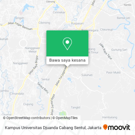 Peta Kampus Universitas Djuanda Cabang Sentul