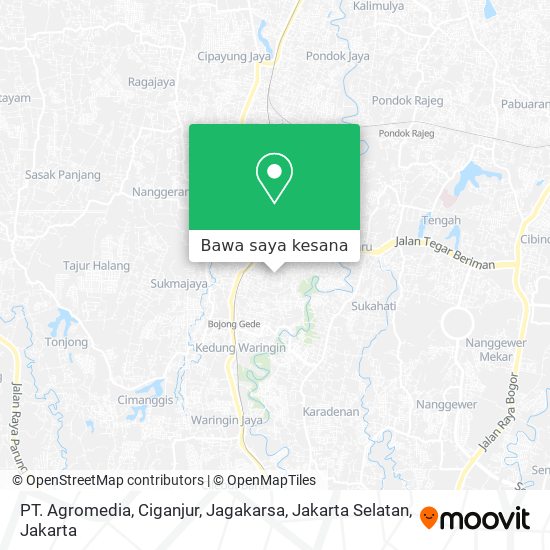 Peta PT. Agromedia, Ciganjur, Jagakarsa, Jakarta Selatan
