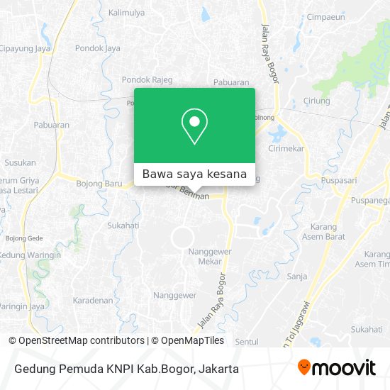 Peta Gedung Pemuda KNPI Kab.Bogor