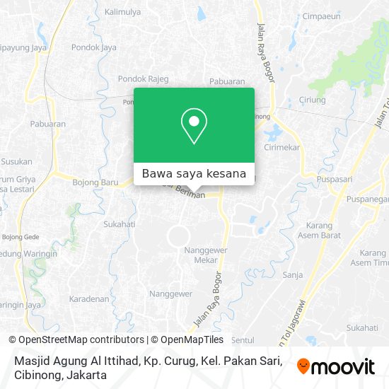 Peta Masjid Agung Al Ittihad, Kp. Curug, Kel. Pakan Sari, Cibinong