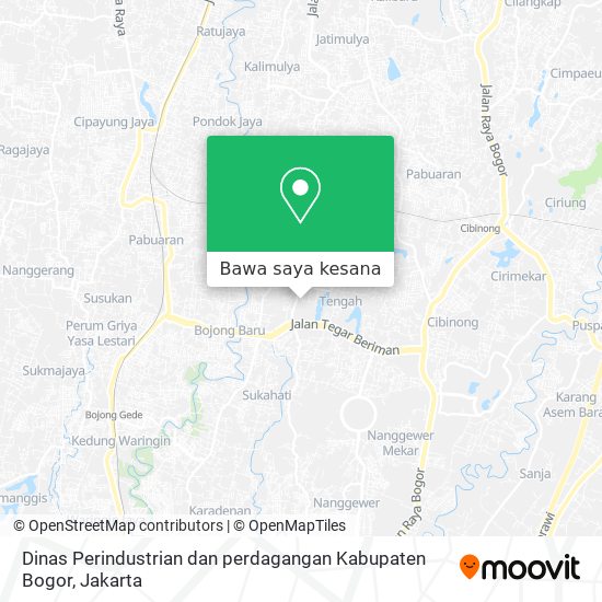 Peta Dinas Perindustrian dan perdagangan Kabupaten Bogor