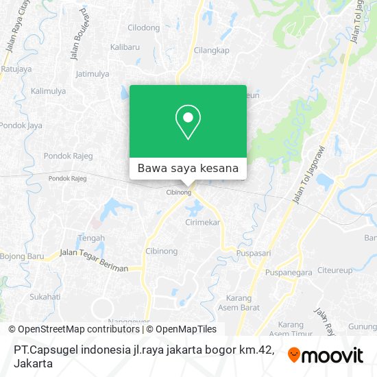 Peta PT.Capsugel indonesia jl.raya jakarta  bogor km.42