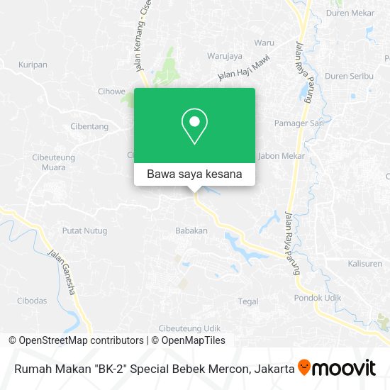 Peta Rumah Makan "BK-2" Special Bebek Mercon