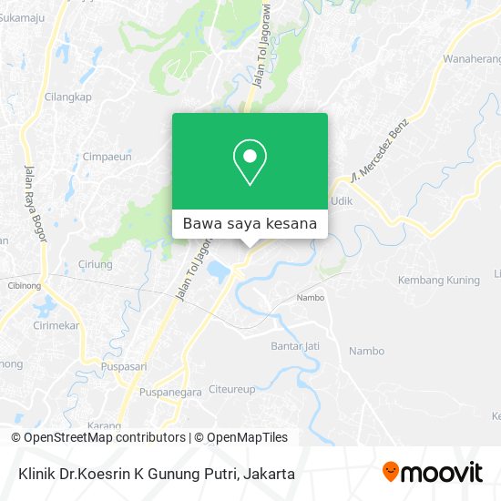 Peta Klinik Dr.Koesrin K Gunung Putri