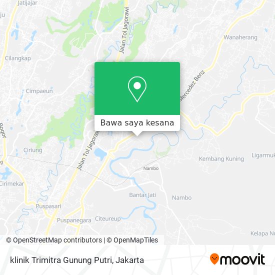 Peta klinik Trimitra Gunung Putri