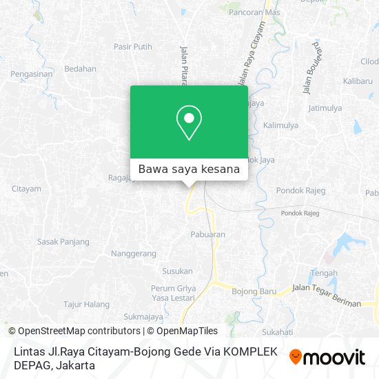 Peta Lintas Jl.Raya Citayam-Bojong Gede Via KOMPLEK DEPAG
