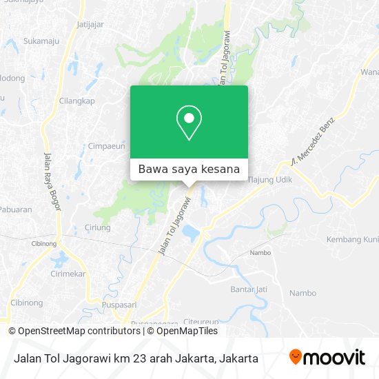 Peta Jalan Tol Jagorawi km 23 arah Jakarta