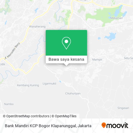 Peta Bank Mandiri KCP Bogor Klapanunggal