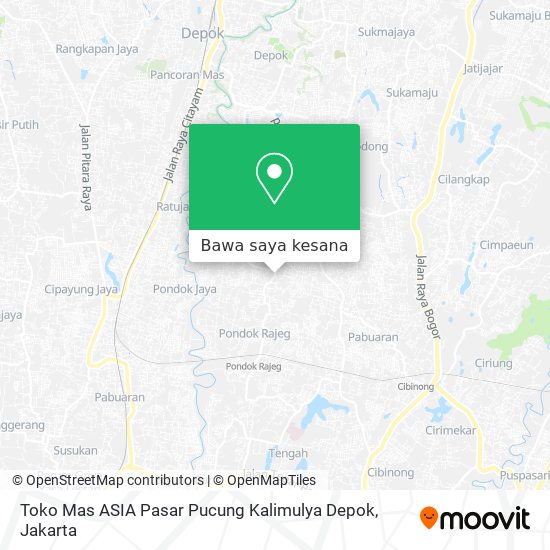 Peta Toko Mas ASIA Pasar Pucung Kalimulya Depok