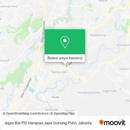 Peta Agen Bis PO Harapan Jaya Gunung Putri
