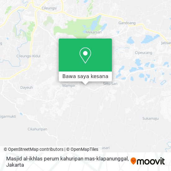 Peta Masjid al-ikhlas perum kahuripan mas-klapanunggal