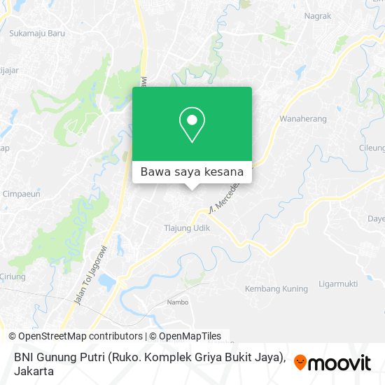 Peta BNI Gunung Putri (Ruko. Komplek Griya Bukit Jaya)