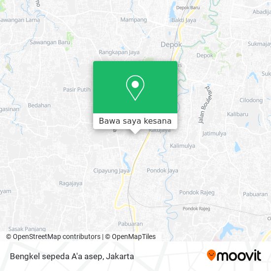 Peta Bengkel sepeda A'a asep