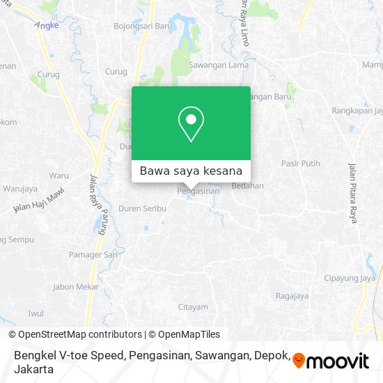 Peta Bengkel V-toe Speed, Pengasinan, Sawangan, Depok