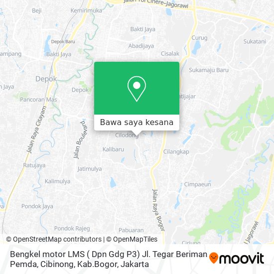 Peta Bengkel motor LMS ( Dpn Gdg P3) Jl. Tegar Beriman Pemda, Cibinong, Kab.Bogor