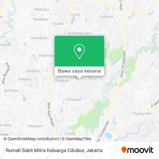 Peta Rumah Sakit Mitra Keluarga Cibubur