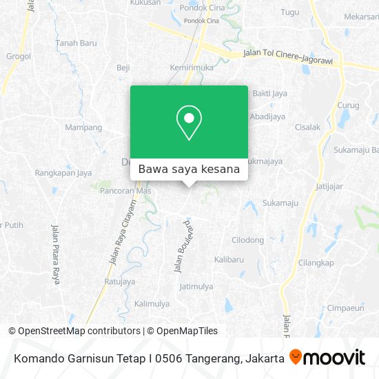 Peta Komando Garnisun Tetap I 0506 Tangerang