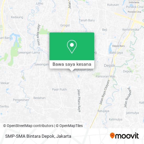 Peta SMP-SMA Bintara Depok