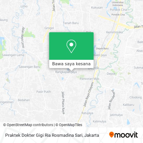Peta Praktek Dokter Gigi Ria Rosmadina Sari