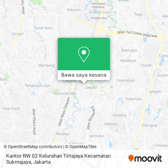 Peta Kantor RW 02 Kelurahan Tirtajaya Kecamatan Sukmajaya