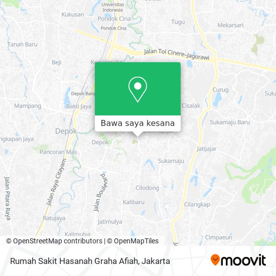 Peta Rumah Sakit Hasanah Graha Afiah